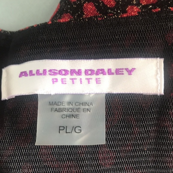 NWT Allison Daley red & black cheetah print 3/4 sleeves layered formal blouse - Picture 15 of 16